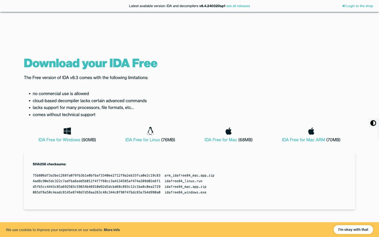 IDA Free screenshot