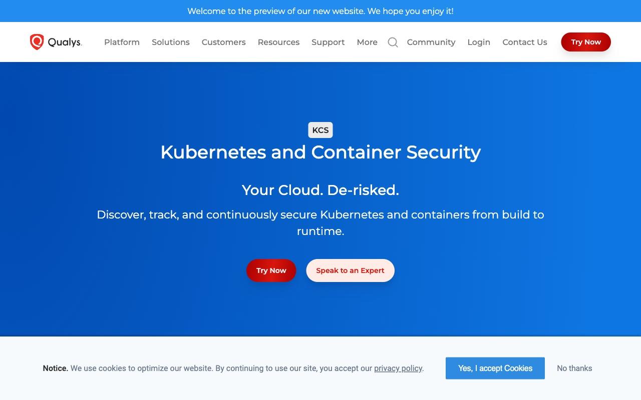 Qualys Container Security screenshot
