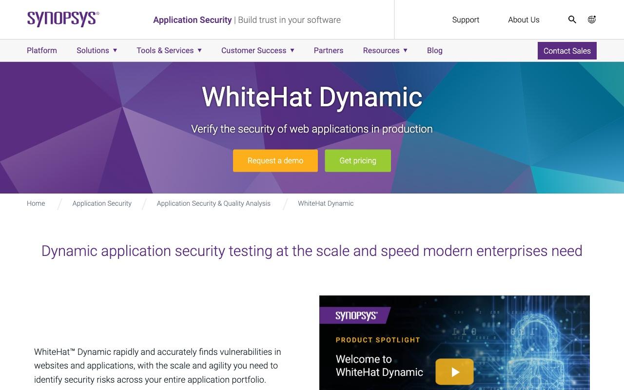 WhiteHat Sentinel Dynamic screenshot