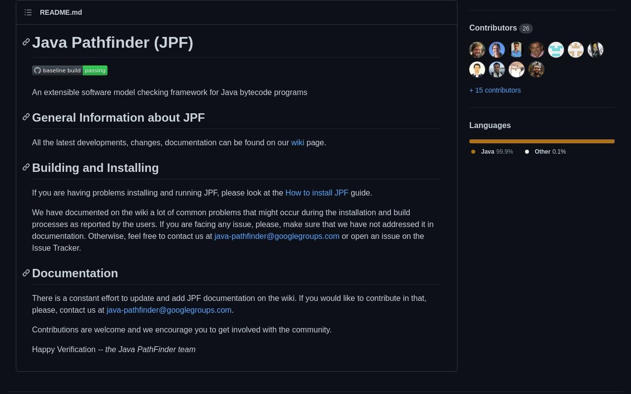 Java PathFinder screenshot