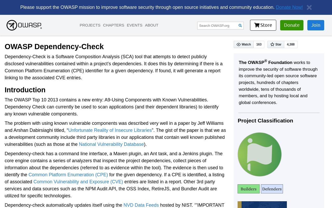 OWASP Dependency Check screenshot