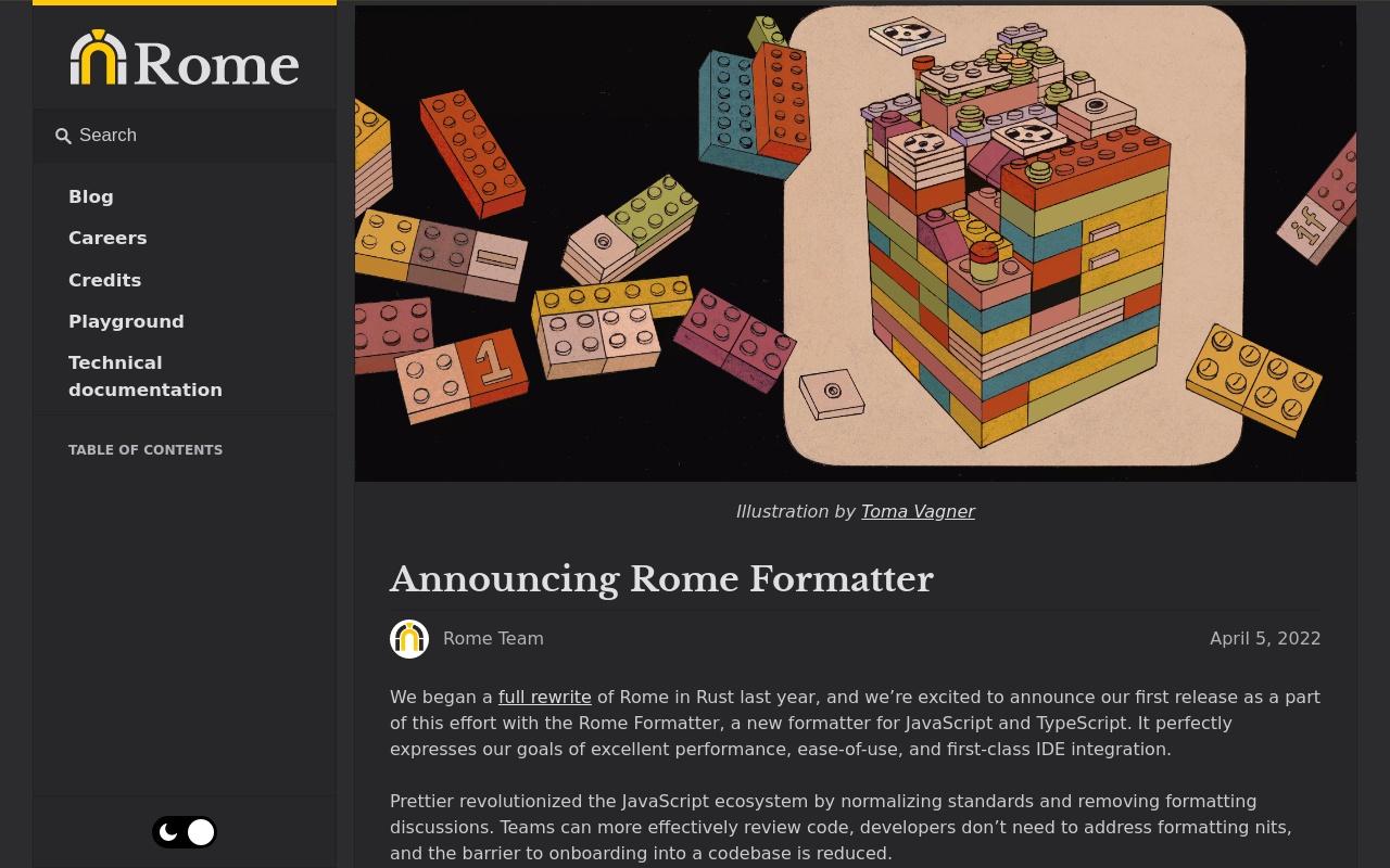 Rome Formatter screenshot