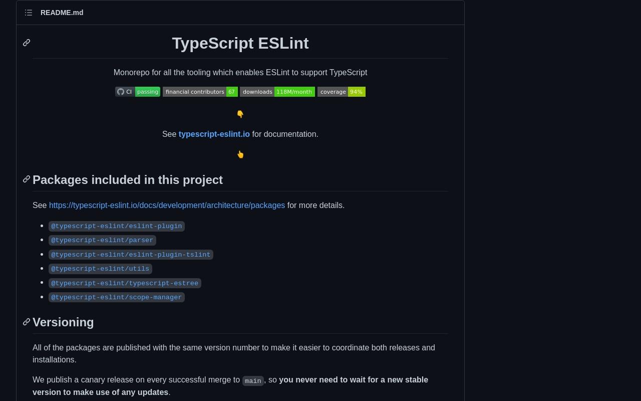 TypeScript ESLint screenshot