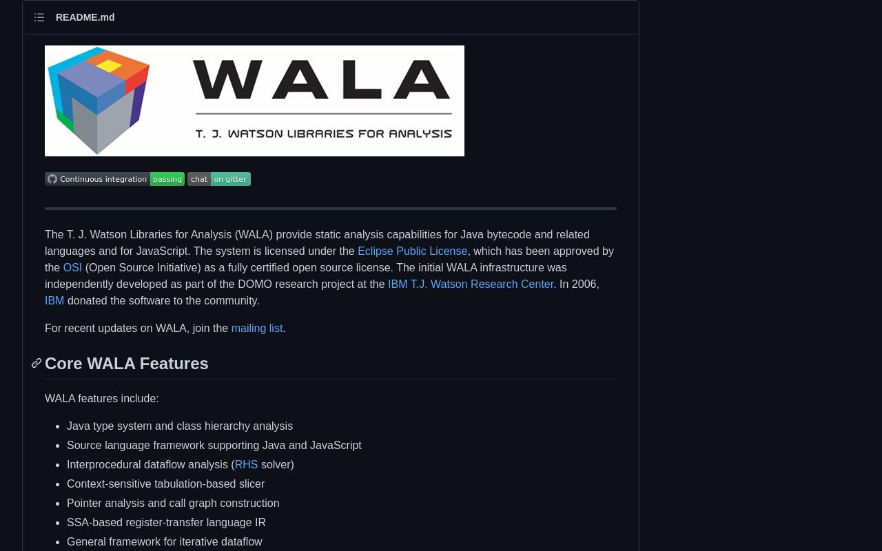 WALA screenshot