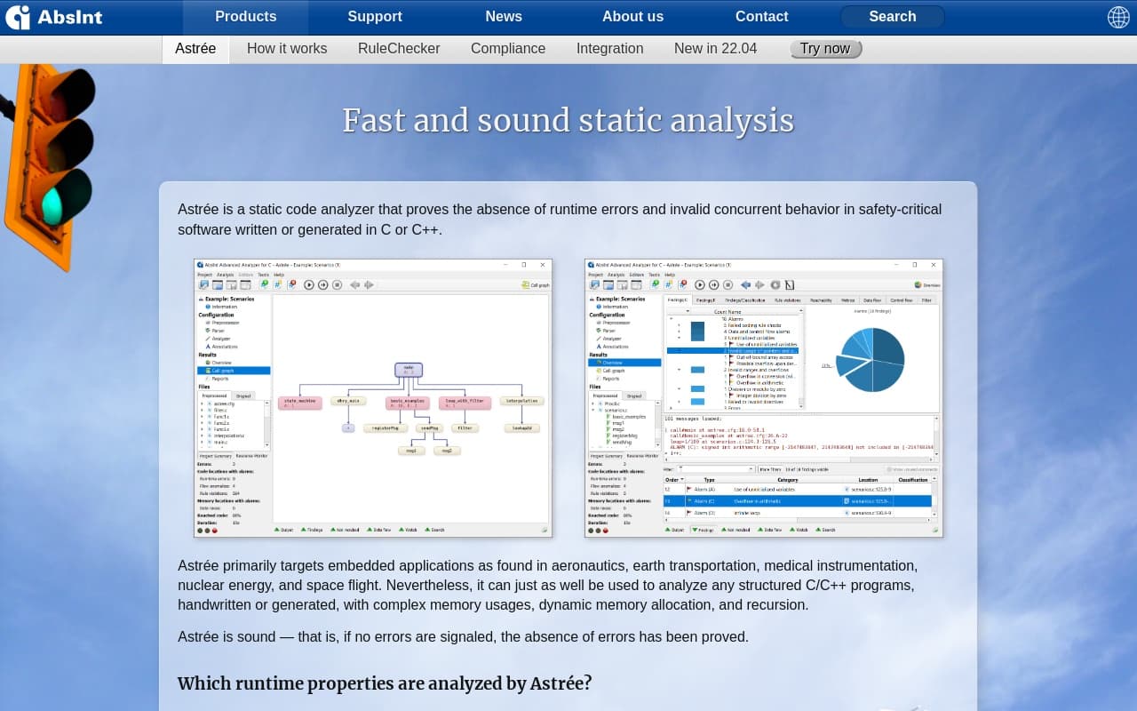 Astree Report Astrée, a linter for C/Cpp - Rating And 77 Alternatives | Analysis Tools