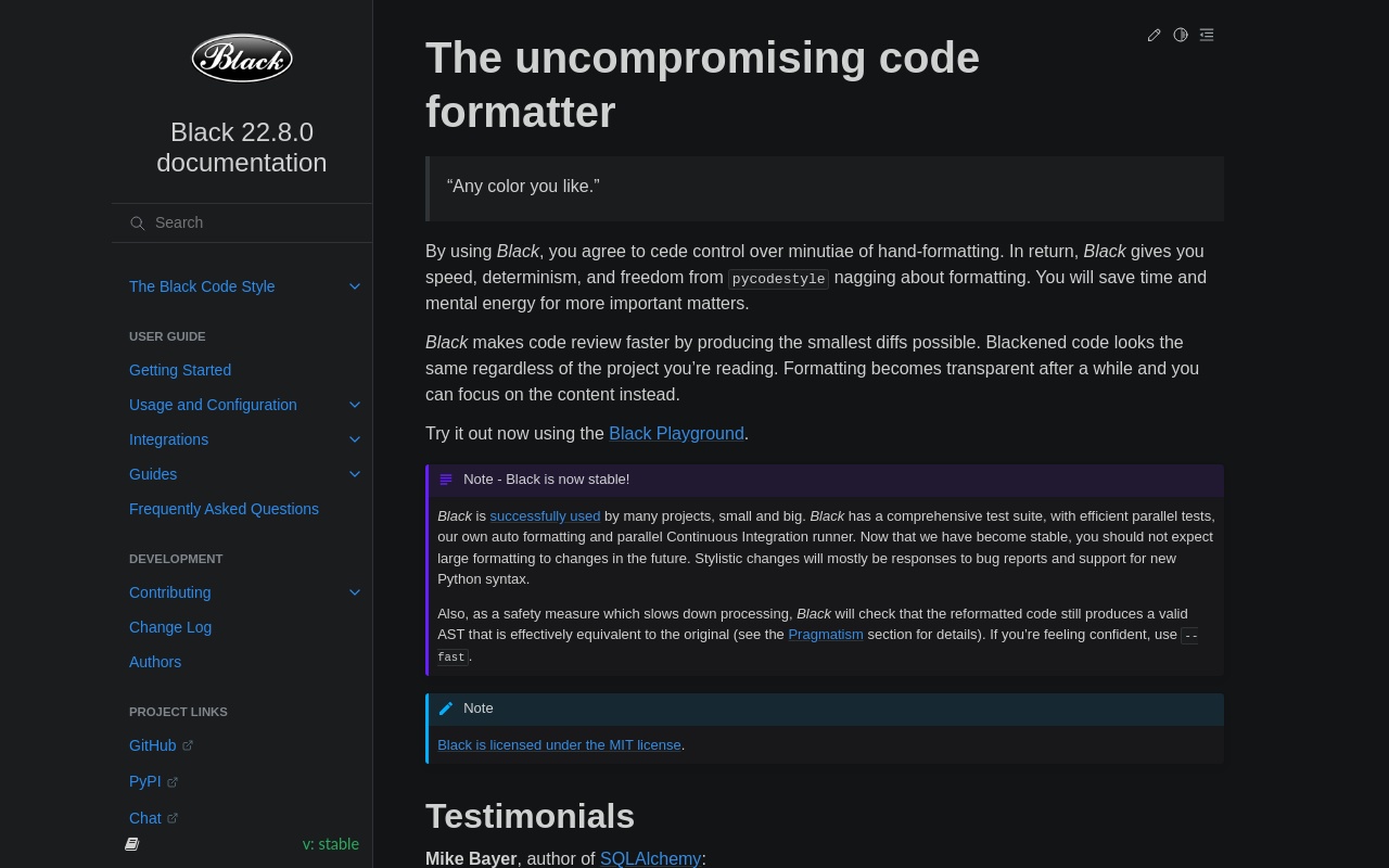 Black, a formatter for Python - Rating And 10 Alternatives | Analysis Tools