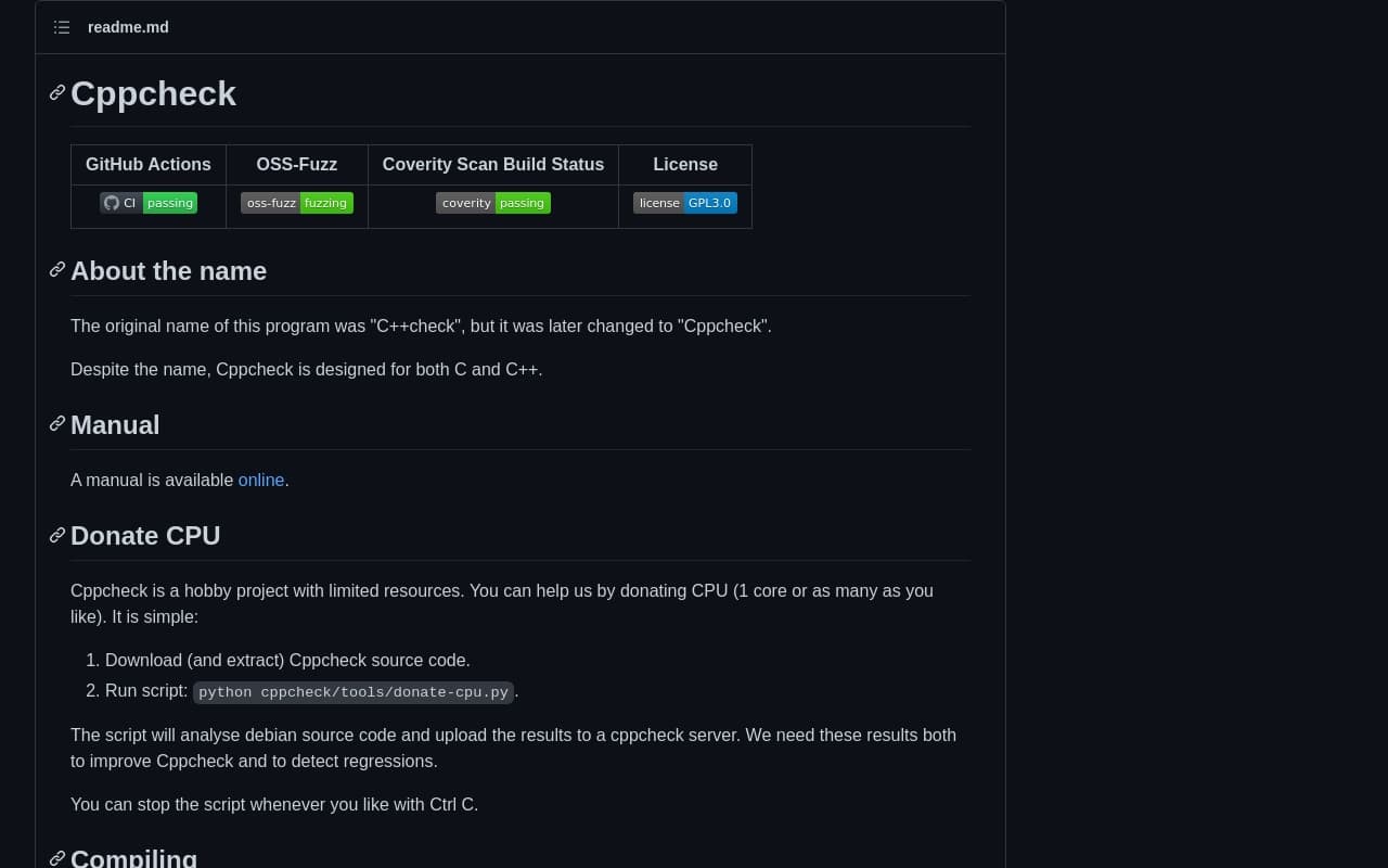 cppcheck, a linter for C/Cpp - Rating And 77 Alternatives | Analysis Tools