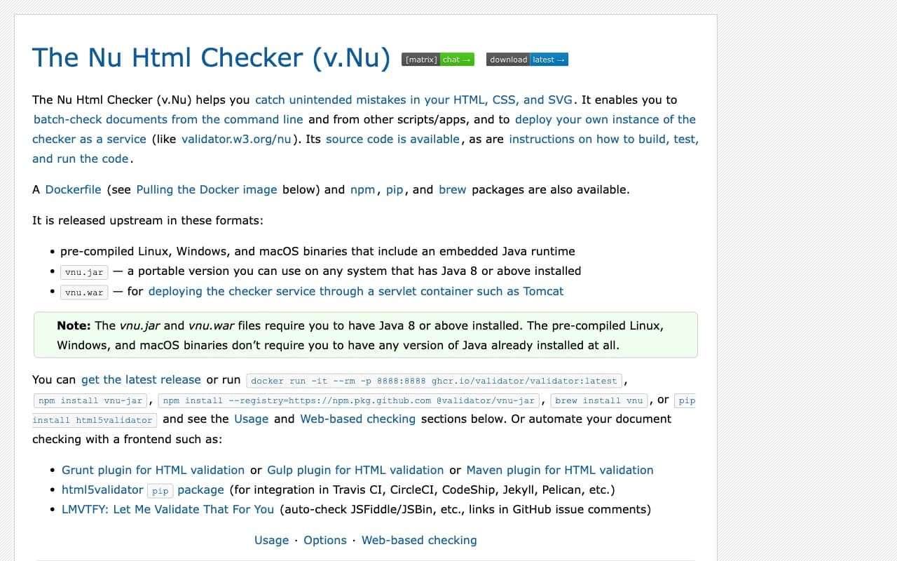 Nu Html Checker A Linter For Rating And 631 Alternatives Analysis Nu html checker a linter for rating and 631 alternatives analysis