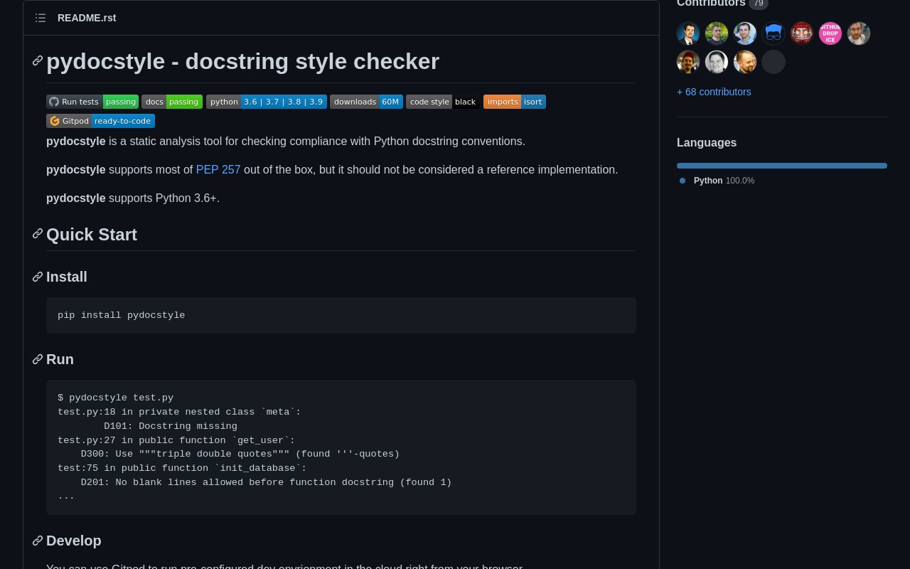 pydocstyle, a linter for Python - Rating And 66 Alternatives | Analysis ...